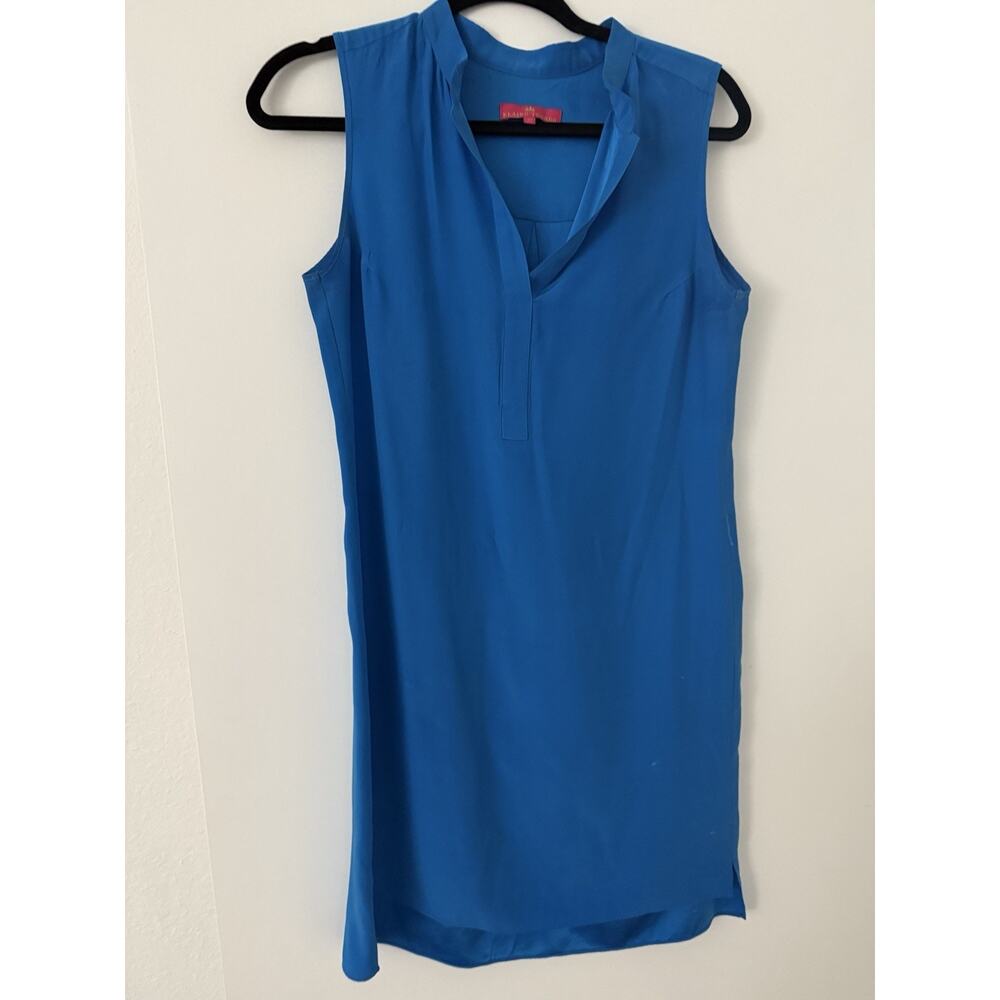 Elaine Turner Silk bright blue tunic mini dress XS